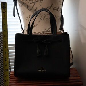 Kate Spade Black Satchel with Tassel Detail